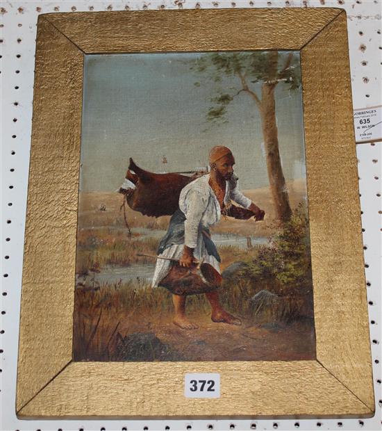 W. Wilson c.1900 Study of an Arab water carrier, 13 x 9in.